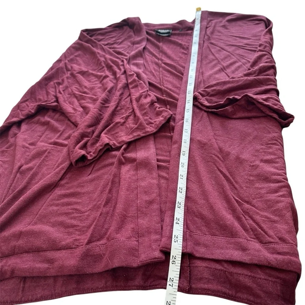 PrAna Foundation Seabrook Wrap Cardigan Sweater Open Front Maroon Heather XL